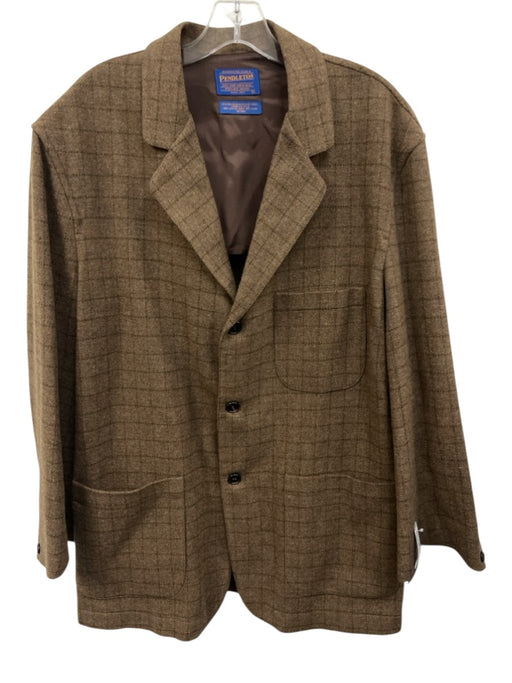 Pendleton Tan Wool Grid Men's Blazer Tan / L
