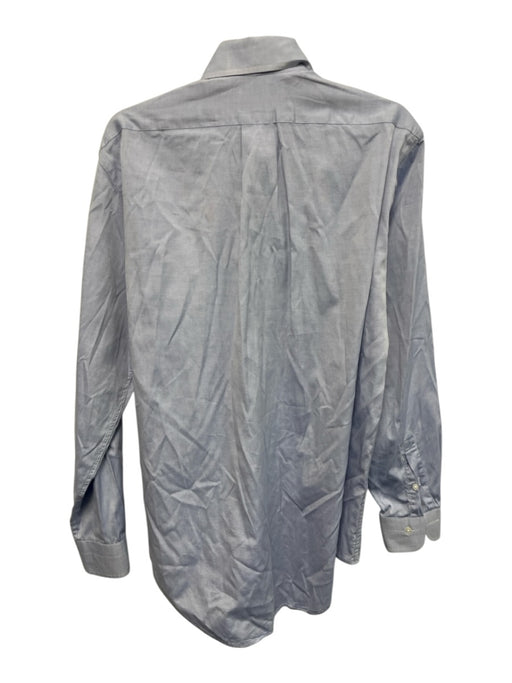 Sero Size 15.5 Blue Cotton Solid Button up Men's Long Sleeve Shirt Blue / 15.5