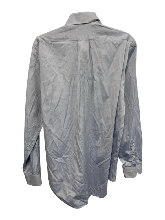 Sero Size 15.5 Blue Cotton Solid Button up Men's Long Sleeve Shirt Blue / 15.5
