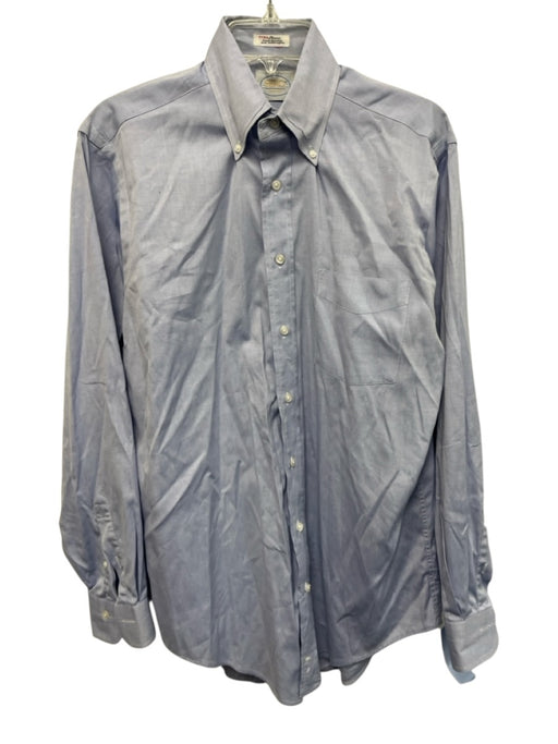 Sero Size 15.5 Blue Cotton Solid Button up Men's Long Sleeve Shirt Blue / 15.5