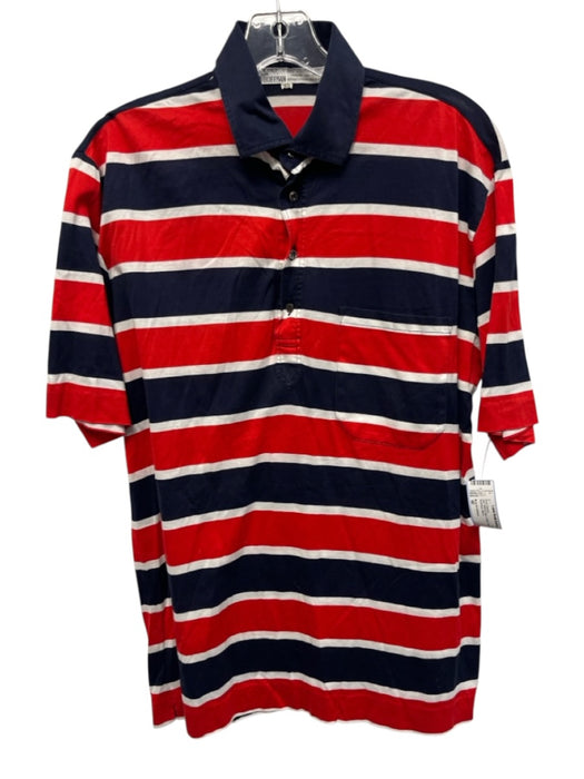 Maus & Hoffman Size 40 Red, White & Blue Cotton Striped Polo Men's Short Sleeve Red, White & Blue / 40