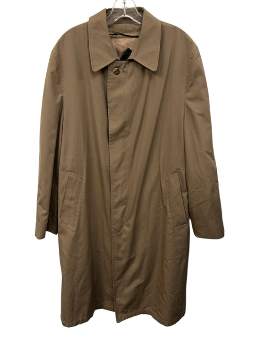 Hart Schaffner & Marx Size 42 Tan Cotton Blend Solid Overcoat Men's Jacket Tan / 42