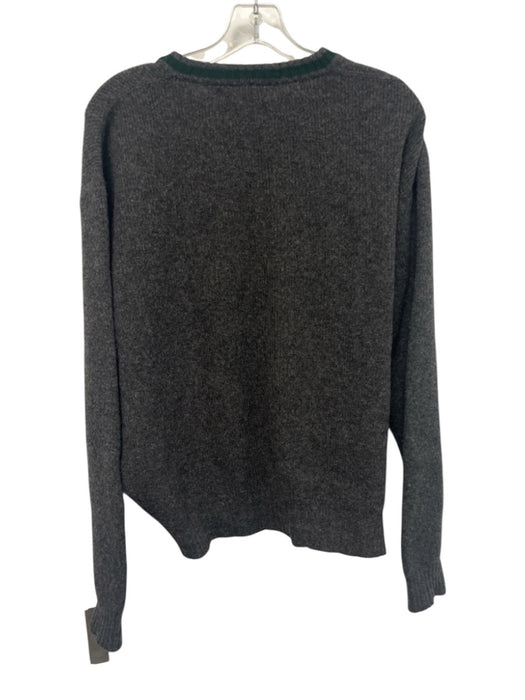 Polo Size M Gray Wool Solid V Neck Men's Sweater Gray / M