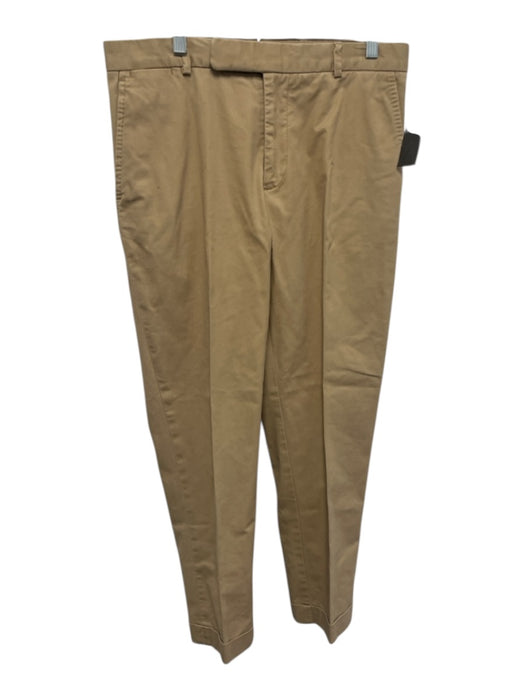 Polo Size 32 Tan Cotton Solid Khaki Cuffed Men's Pants Tan / 32