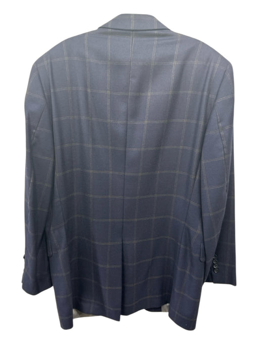 Jack Victor Navy Blue Cashmere Plaid 2 Button Men's Blazer Navy Blue / 40R