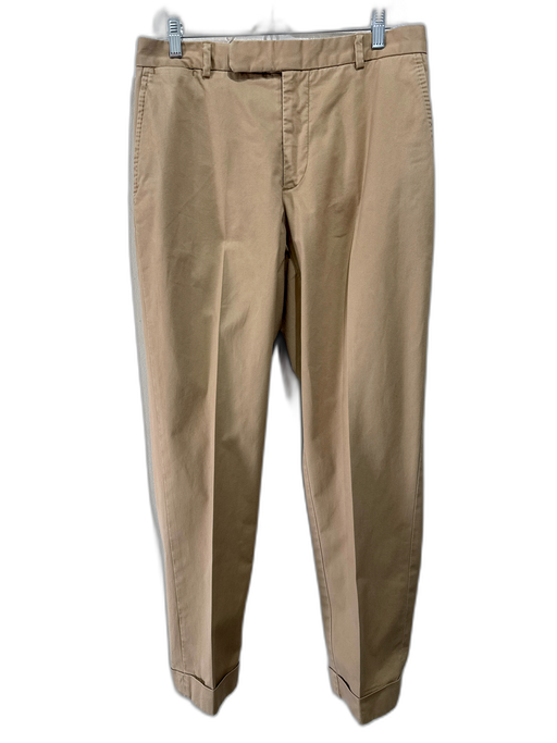 Polo Size 32 Khaki Cotton Solid Zip Fly Men's Pants Khaki / 32