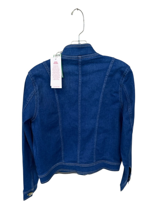 Lilly Pulitzer Size S Blue Cotton Blend Pockets Buttons GHW Denim Jacket Blue / S