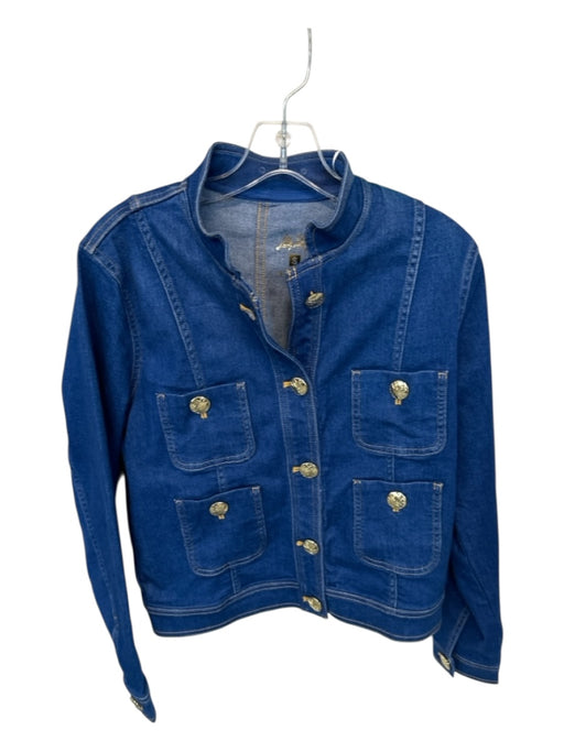 Lilly Pulitzer Size S Blue Cotton Blend Pockets Buttons GHW Denim Jacket Blue / S