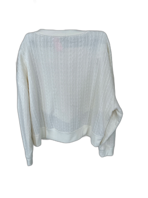 Z Supply Size M Cream Polyester Blend Cable Knit Long Sleeve Lounge Short Set Cream / M