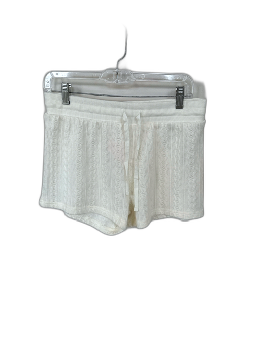 Z Supply Size M Cream Polyester Blend Cable Knit Long Sleeve Lounge Short Set Cream / M