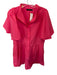 Deluc Size M Hot pink Cotton Button Front Cuffed Short Sleeve Romper Hot pink / M