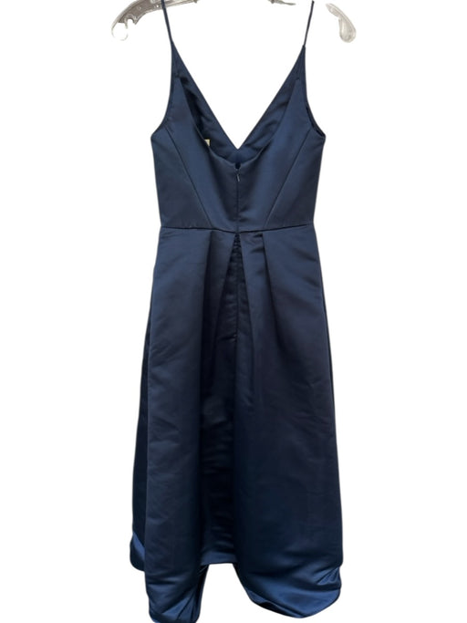 Size 4 Navy Polyester Spaghetti Strap Boning Pleat Gown Navy / 4