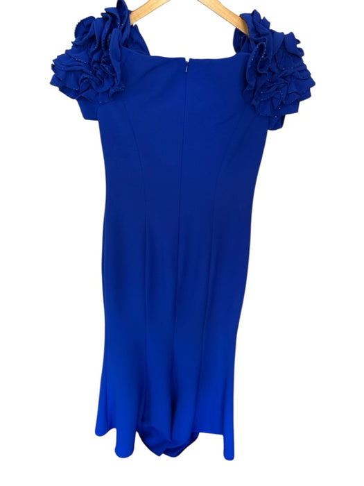 Alexander by Daymor Size 8 Electric Blue Polyester Off Shoulder Beaded Gown Electric Blue / 8