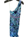 Lilly Pulitzer Size S Aqua & Navy Rayon One Shoulder Tropical Maxi Dress Aqua & Navy / S