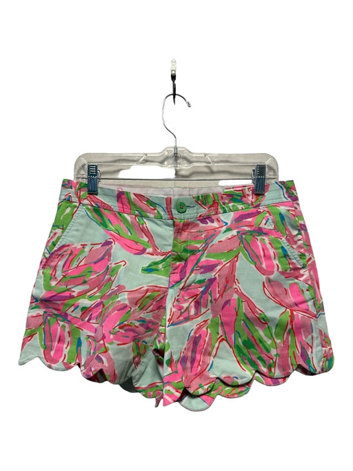 Lily Pulitzer Size 4 Blue, Green & Pink 100% Cotton Textured Shorts Blue, Green & Pink / 4