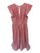 Karlie Size M Red & green Cotton Cap Sleeve Flowers Smocked Waist Maxi Dress Red & green / M