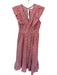Karlie Size M Red & green Cotton Cap Sleeve Flowers Smocked Waist Maxi Dress Red & green / M