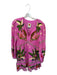 Farm Rio Size M Pink & Green Viscose & Linen Long Balloon Sleeve Animals Dress Pink & Green / M
