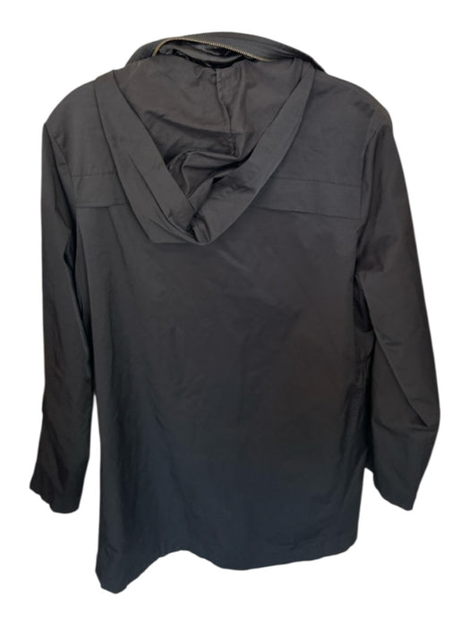 Ciao Milano Black Nylon Blend Hood Full ZIp Athletic Raincoat Black / L