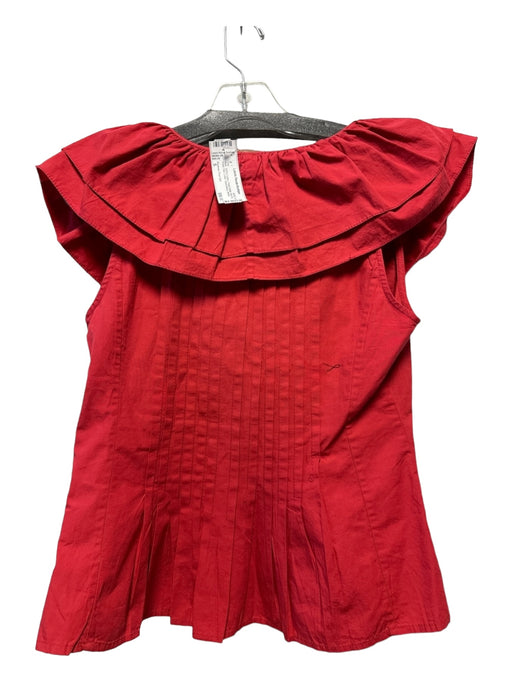 Forever That Girl Size S Red 100% Cotton Pleat Detail Side Zip Sleeveless Top Red / S