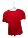 TCEC Size L Red Cotton Short Balloon Sleeve Back Zip V Neck Romper Red / L