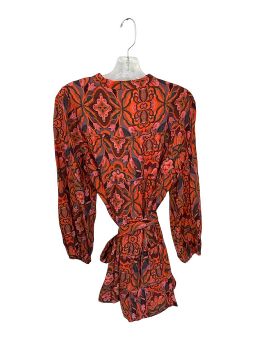 Dress Forum Size S Orange & Black Rayon Blend Long Sleeve Kaleidoscope Dress Orange & Black / S