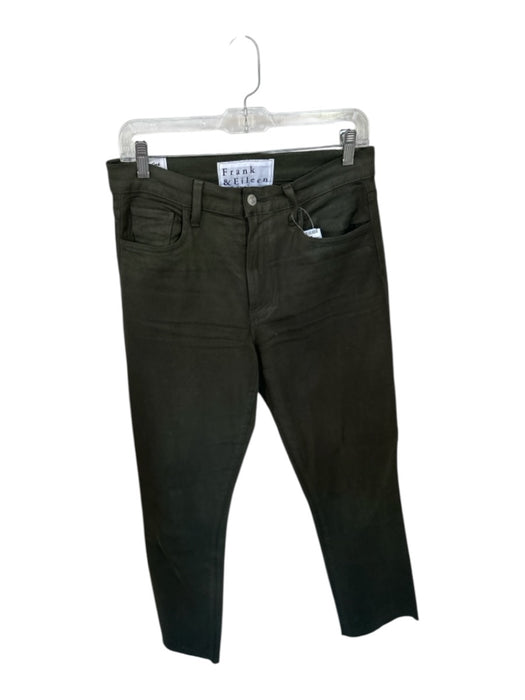 Frank & Eileen Size 28 Dark Green Cotton Blend High Waist Straight Leg Jeans Dark Green / 28