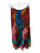 Oliphant Size S Teal & Maroon Smocked Swiss Dot Metallic Maxi Skirt Teal & Maroon / S