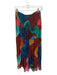 Oliphant Size S Teal & Maroon Smocked Swiss Dot Metallic Maxi Skirt Teal & Maroon / S