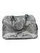Tory Burch Gray & Black Leather Snake Embossed Snap Closure Top Handles Bag Gray & Black / M