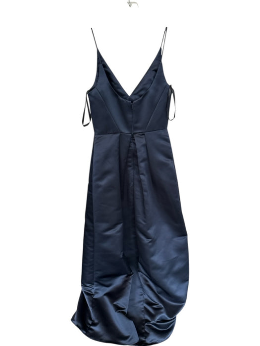 Size 4 Navy Polyester Spaghetti Strap Padding Back Zip Full SKirt Gown Navy / 4
