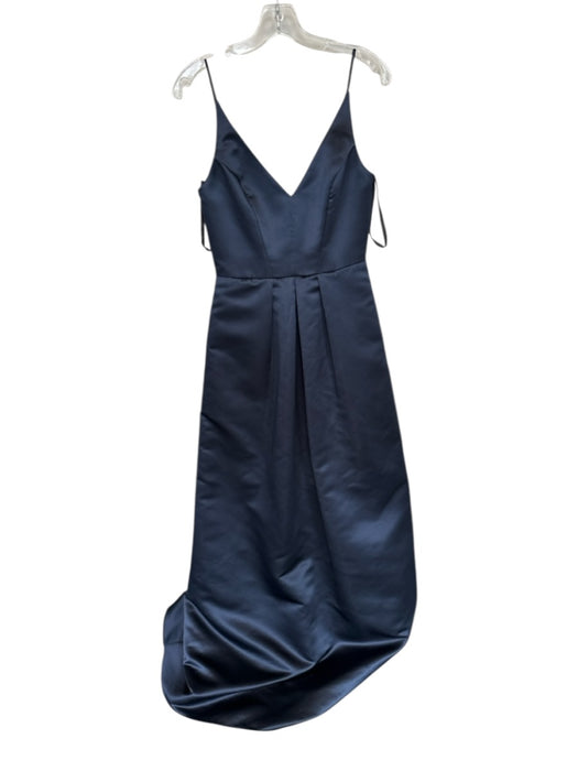 Size 4 Navy Polyester Spaghetti Strap Padding Back Zip Full SKirt Gown Navy / 4