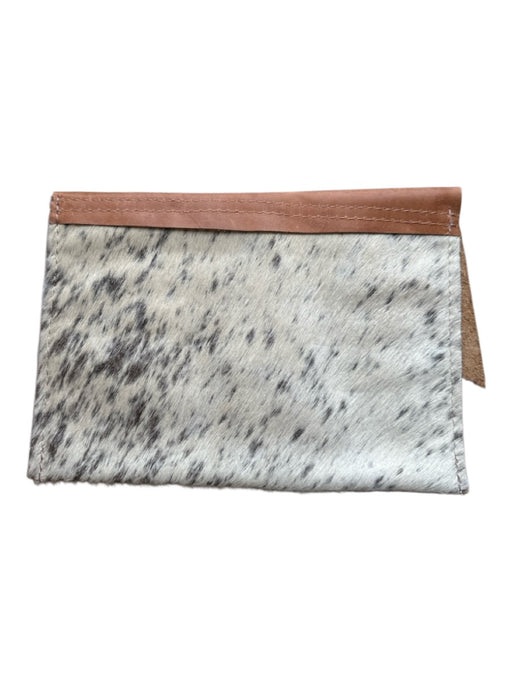 Canoe Brown & Taupe Leather Pony Hair Front Flap Clutch Bag Brown & Taupe / S
