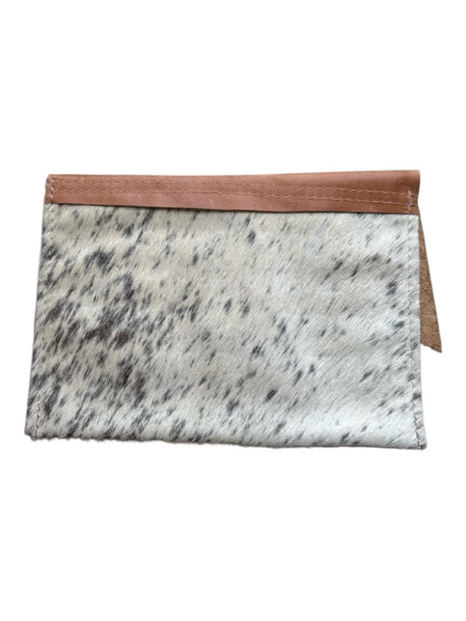 Canoe Brown & Taupe Leather Pony Hair Front Flap Clutch Bag Brown & Taupe / S