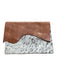 Canoe Brown & Taupe Leather Pony Hair Front Flap Clutch Bag Brown & Taupe / S