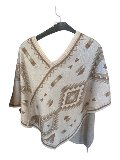 Kerisma Size One Size Tan & White Acrylic Blend Aztec V Neck Sweater Tan & White / One Size