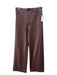 Maeve Size 27 Brown PU leather Mid Rise Front Pocket Wide Leg Pants Brown / 27