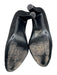 Brunomagli Shoe Size 10 Black Leather Suede Block Heel Gathered Round Toe Pumps Black / 10