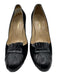 Brunomagli Shoe Size 10 Black Leather Suede Block Heel Gathered Round Toe Pumps Black / 10