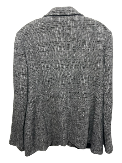 Bogner Size 2 White & Black Wool 3 Button Blazer Woven Pockets Jacket White & Black / 2