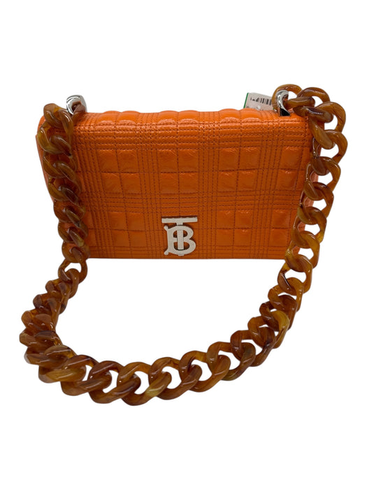 Burberry Orange Leather Quilted Shoulder Chain Magnetic Close Bag Orange / S