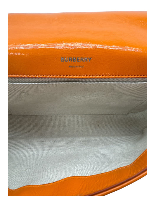 Burberry Orange Leather Quilted Shoulder Chain Magnetic Close Bag Orange / S