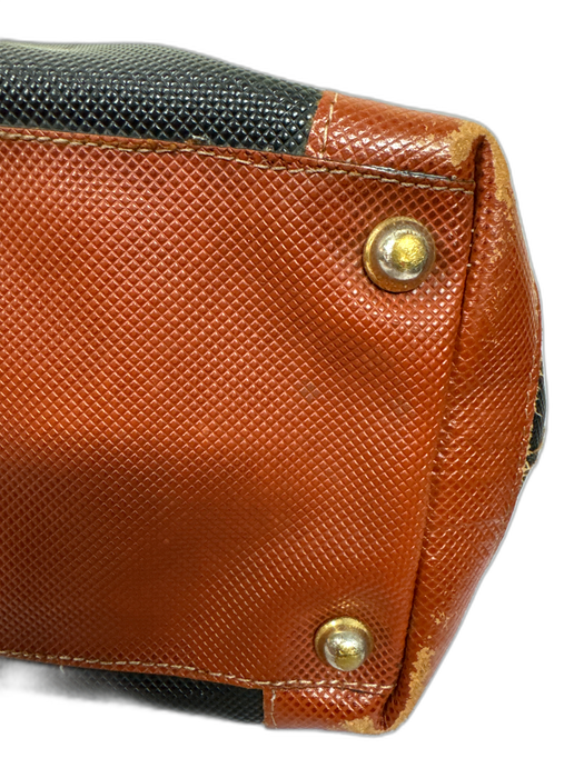 Bottega Veneta Black & Brown Coated Leather Shoulder Strap Studs Bag Black & Brown