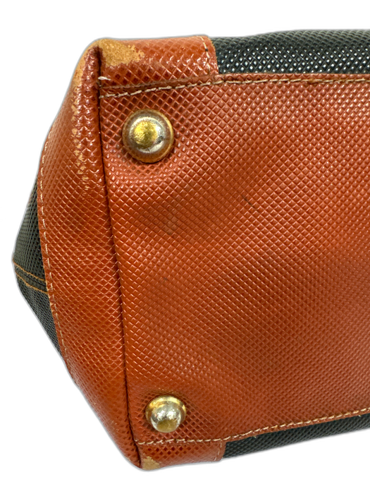 Bottega Veneta Black & Brown Coated Leather Shoulder Strap Studs Bag Black & Brown