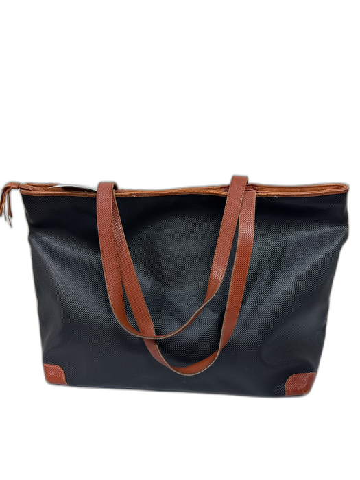 Bottega Veneta Black & Brown Coated Leather Shoulder Strap Studs Bag Black & Brown