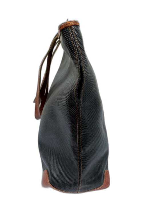 Bottega Veneta Black & Brown Coated Leather Shoulder Strap Studs Bag Black & Brown