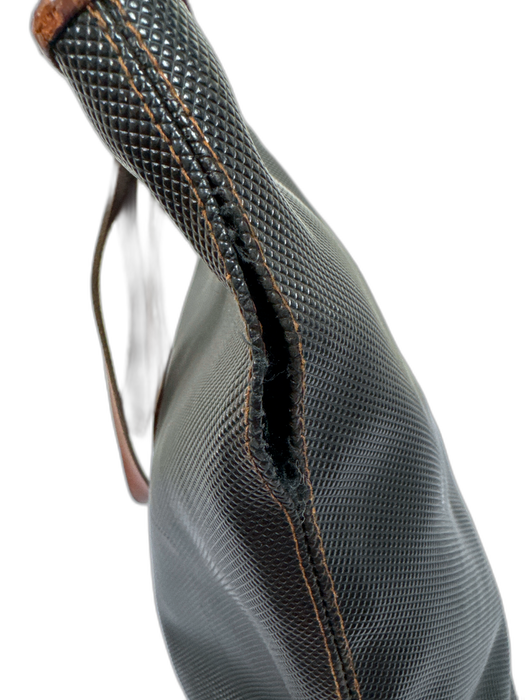 Bottega Veneta Black & Brown Coated Leather Shoulder Strap Studs Bag Black & Brown