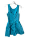 Amanda Uprichard Size XS Aqua Polyester Smocked Sides Romper Boat Neck Dress Aqua / XS
