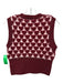 Zara Size S Red & Pink Polyester Blend Eyelash Hearts Button Front Vest Sweater Red & Pink / S
