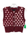 Zara Size S Red & Pink Polyester Blend Eyelash Hearts Button Front Vest Sweater Red & Pink / S